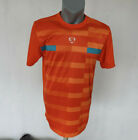 Nike Mens T-Shirt Orange Size M Activewear Sport Jersey Striped Fit Dry