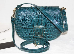 ❤️ BRAHMIN Cynthia Crossbody Schultertasche Leder Handtasche Teal Juniper Neu mit Etikett - Bild 1 von 5