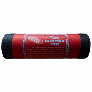 Tibetische nepalesische Räucherstäbchen (rotes Sandelholz) 24 Dhoop Stäbchen & Halter - Bild 1 von 2