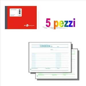 5 blocco buoni consegna  50x2 autocopiante ricalcante duplice copia 12x17 - Foto 1 di 2