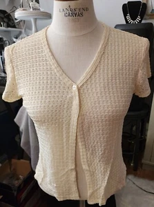 MM Michelle Open Front Cardigan Creme White-vintage - Picture 1 of 12