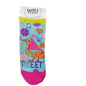 Calcetines tobilleros blancos para mujer niño novia tweet corazón dulce pájaro flores NUEVOS NUEVOS CON ETIQUETAS - Imagen 1 de 3