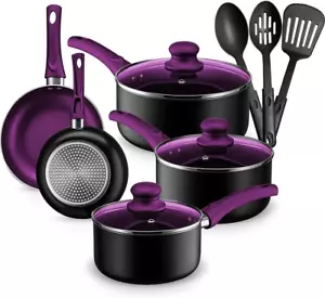 Pots and Pans Set Kitchen Cookware Sets Nonstick Aluminum Cooking Essentials 11 - Picture 1 of 12