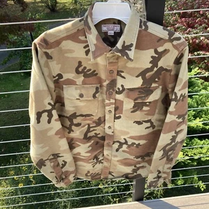 Wallace & Barnes Shirt Jacket Shacket Camo Flannel Cotton Button Mens Size S - Picture 1 of 8