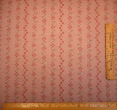 Civil War Reproduction Fabric By The Yard Red Floral Dusty Purple Premium Cotton - Image 1 of 2