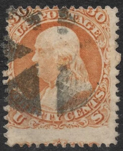 Sn: #71 1861 30 cent US POSTAGE Benjamin Franklin 1861-1866 National Bank Note C - Picture 1 of 2