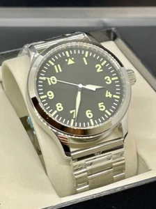 Orologio Corgeut 42mm Quadrante Nero Cristallo Zaffiro Militare Automatico Uomo Pilot SS - Foto 1 di 7