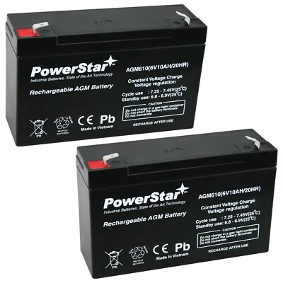 6V 10Ah UPS Battery replaces 12ah Enduring 3FM10 T2, 3-FM-10,UB6120 x2 - Image 1 of 4