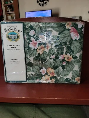 Tela Martha Stewart por yarda percal de lujo 45" x 3 yardas flores NUEVAS Foto 1 de 2
