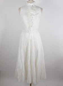 Ralph Lauren Collection lila Etikettenkleid 6 Maynard hoher Rüschenausschnitt Midi Leinen - Bild 1 von 16