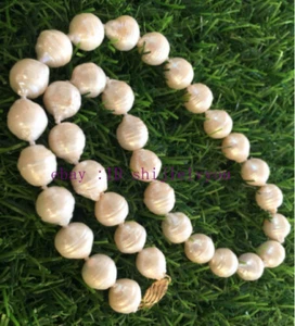 18" AAA+ Rare Huge 12-13MM WHITE SOUTH SEA BAROQUE KESHI AKOYA PEARL NECKLACE - Picture 1 of 4