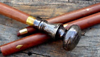 Antique Black Finish Royal Brass Handle Brown wood Brass Inlay Walking Stick