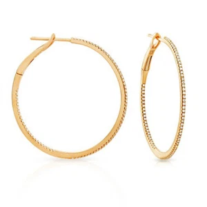 ▌18K Gelbgold 0,36 ct Vorder- und Rückseite Diamanten 1,25" Creolen »N110 - Bild 1 von 4