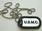 USMC Marine Dog Tags, aluminium avec chaîne légère parfait état