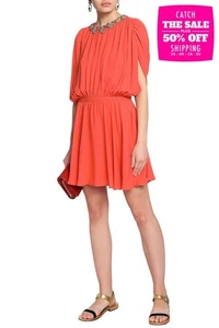 RRP€5800 VALENTINO Silk Mini Dress IT38 US2 UK6 XS Flowers Ruched Made in Italy - Picture 1 of 6