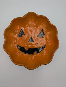 Mud Pie Halloween Pumpkin Candy Bowl Dish Stoneware - Picture 1 of 24