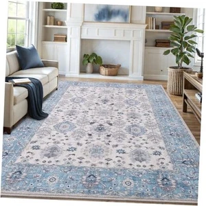 8x10 Area Rugs for Living Room, Bedroom - Machine Washable, Non-Slip Bedside  - Picture 1 of 8