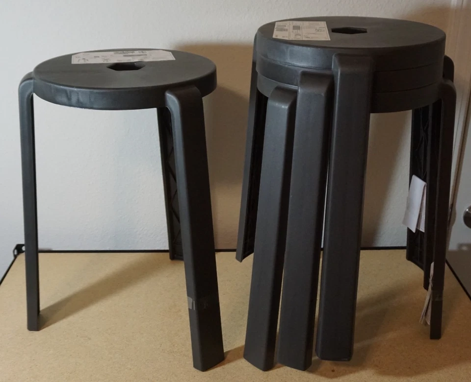 4x Ikea IBBARBO Stool - Dark Gray 18" - 405.715.35 - Image 1 of 4