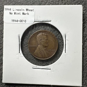 1944 Lincoln Weizenbrot Penny. Kein Münzzeichen.  Nicht magnetisch. Kupfer - Bild 1 von 4