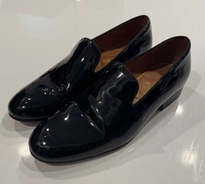 Men’s Vince Camuto Black Patent Leather Smoking Slippers 11.5 Quilted Insole - Picture 1 of 5