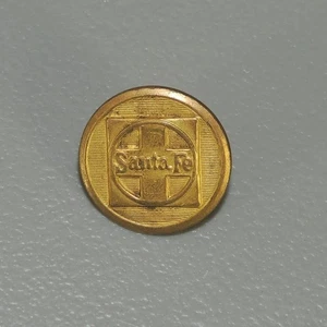 Santa Fe Railroad Train Logo Brass Uniform Button - Picture 1 of 2