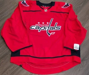 NWT Adidas MiC Washington Capitals Home Red Authentic GOALIE Jersey Size 60G - Picture 1 of 5