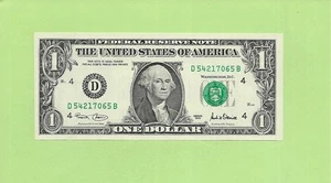 2001 ..UNCIRC 1 $ D 5421 7065 B .... 2001 1 $ D-B NICE NOTE FRN - Bild 1 von 2