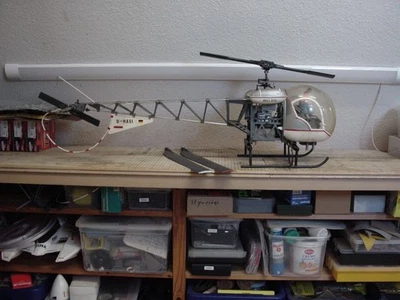 Bell 47G Graupner, flugfertig mit Sender überkomplett retro - Bild 1 von 4