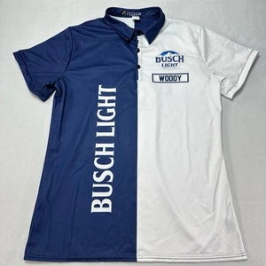 Camisa Polo Busch Light Para Hombre Extra Grande Azul Blanco Espuma Madera Golf Jersey Cerveza - Imagen 1 de 8