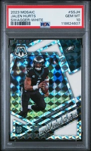 2023 Panini Mosaic Jalen Hurts Swagger White Prizm 14/25 PSA 10 Gem Mint Pop 4! - Picture 1 of 2