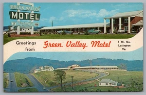 The Green Valley Motel, Street View & Entrance in Lexington VA. Postcard TS-111 - Picture 1 of 2