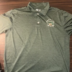 Ohio Bobcats Coach Shirt Mens L Green Short Sleeve Golf Polo Russell dri fit - Picture 1 of 3