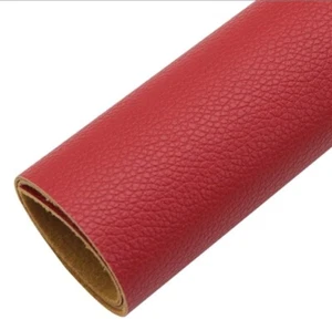 Solid Red Litchi Texture FAUX LEATHER SHEET 8" x 12" 1064698 Large Pattern - Picture 1 of 1