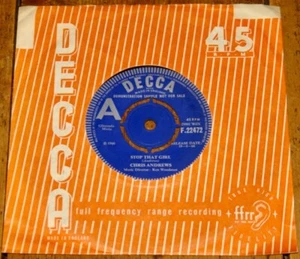 CHRIS ANDREWS ~ STOP THAT GIRL b/w I'D BE FAR BETTER OFF ~ UK DECCA DEMO 7" - Picture 1 of 4
