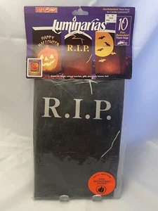 Vintage Halloween Luminaries RIP Grabstein gruseliges Dekor 10 schwarze Retardbeutel 720 - Bild 1 von 5