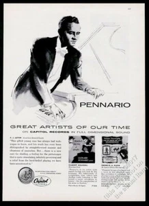 1955 Leonard Pennario portrait at piano Capital Records vintage print ad - Picture 1 of 1