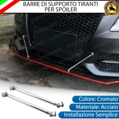 2 X BARRE SUPPORTO TIRANTI CROMATE PARAURTI SPOILER PER LAND ROVER DISCOVERY MK2 - Immagine 1 di 4