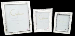 (SET OF 3) GALASSI WHITE SHABBY CHIC ITALIAN PICTURE FRAMES 4 x 6 +5 x 7 +8 x 10 - Picture 1 of 2