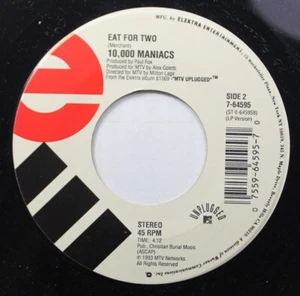 Rock 45 10,000 Maniacs - Eat For Two / Beacuse The Night On Elektra Entertainmen - Picture 1 of 2