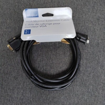Insignia 10 ft VGA Monitor TV PC Extension Cable Cord Plug Male to Female - Image 1 of 4