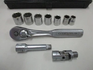Craftsman 10 pc 3/8 Drive 12 Point SAE Socket Set w/ Hard Plastic Case - Picture 1 of 5