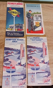Vintage Travel Maps Atlantic 1960s Imperial American Sunoco PA DC MD VA DE WV - Picture 1 of 13