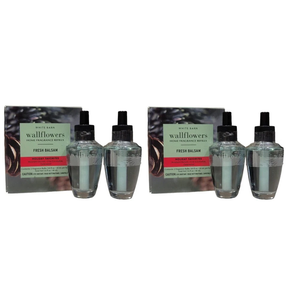 Bath & Body Works Fresh Balsam Wallflowers 2pk Refills 5 Packs/10 Bulbs