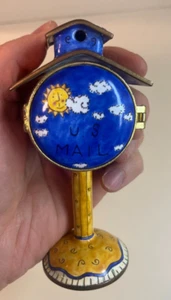 Empress Arts Trinket Box Hinged US Mailbox Birdhouse, Sun Stars Sky Clouds, READ - Picture 1 of 11