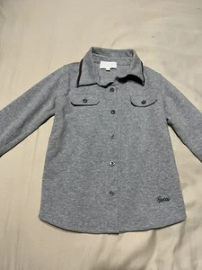 NWT 100% AUTH Gucci Boys Gray Long Sleeve Cotton Shirt 4t - Picture 1 of 2