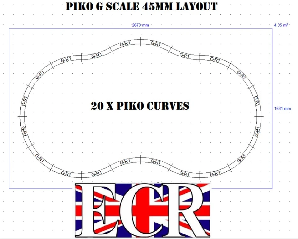 PIKO G Escala 45mm Calibre Ferrocarril Tren 20 Curvas Pista Diseño Como Se Ve - Imagen 1 de 1