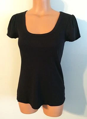 •• Blusa para mujer talla mediana Daisy Fuentes SS camisa negra ¡Bonita! Foto 1 de 3