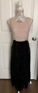 Speechless Fancy Dress Girls Size 16 1/2 Pink lace, rhinestone and black velvet - Picture 1 of 16