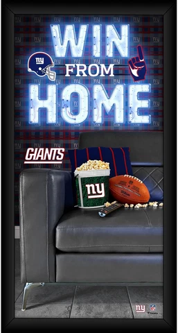 New York Giants Framed 10" x 20" Win From Home Collage Cover