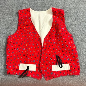 Montana Cincha Womens Vest L Red Western Vintage USA Made 100% Cotton - Picture 1 of 5